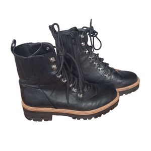 Nine west 6.5 black lace-up combat boot